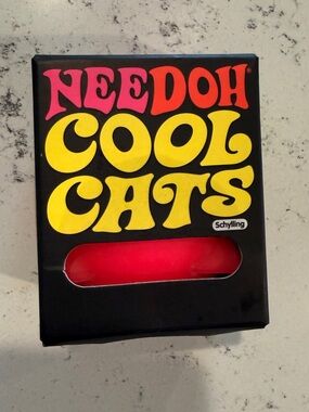 Needoh Cool Cats Cat- Squishy Squeeze Stress Fidgit Toy Red Schylling NEW!!